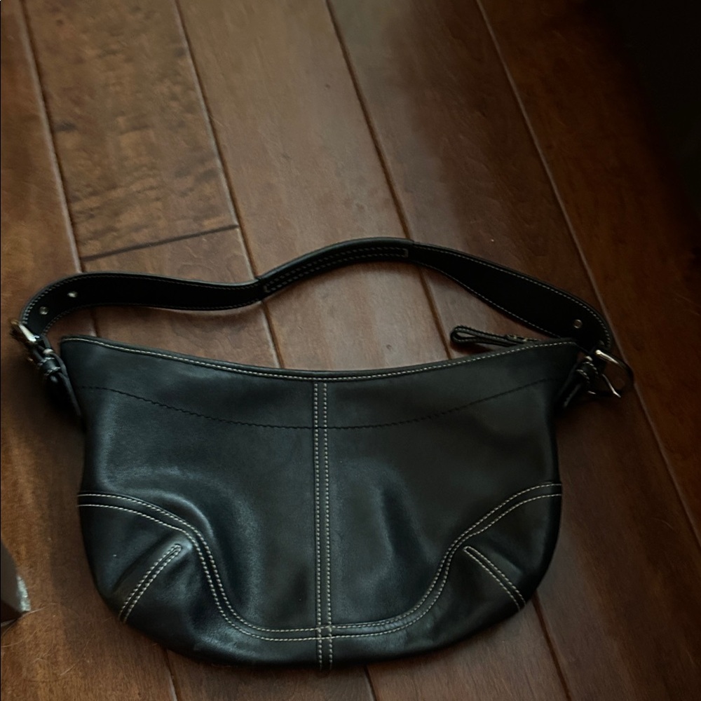 Coach Black Leather Hobo Bag
